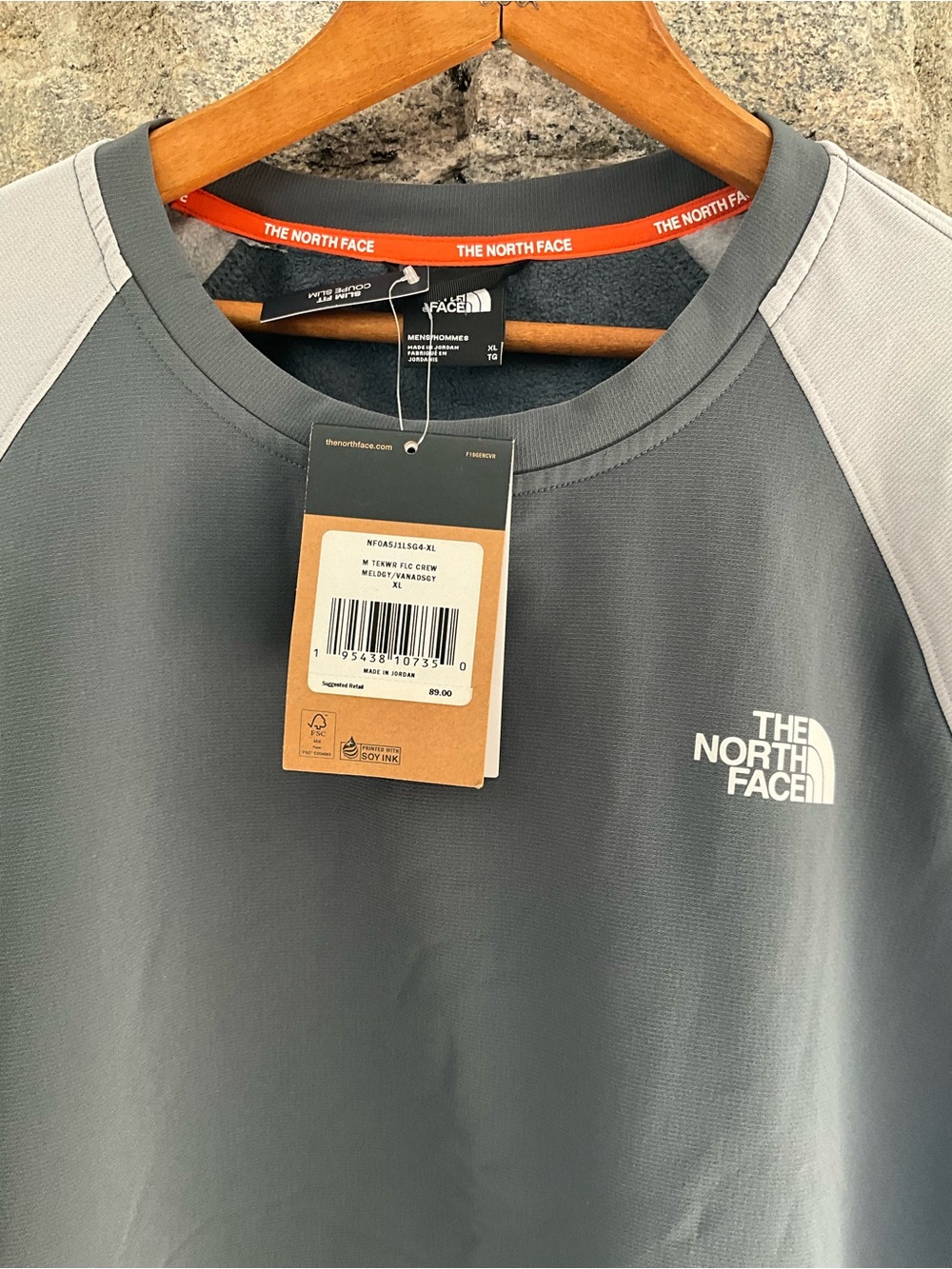 The North Face Gray & Light Gray Raglan Crewneck Pullover - Picture 2 of 3